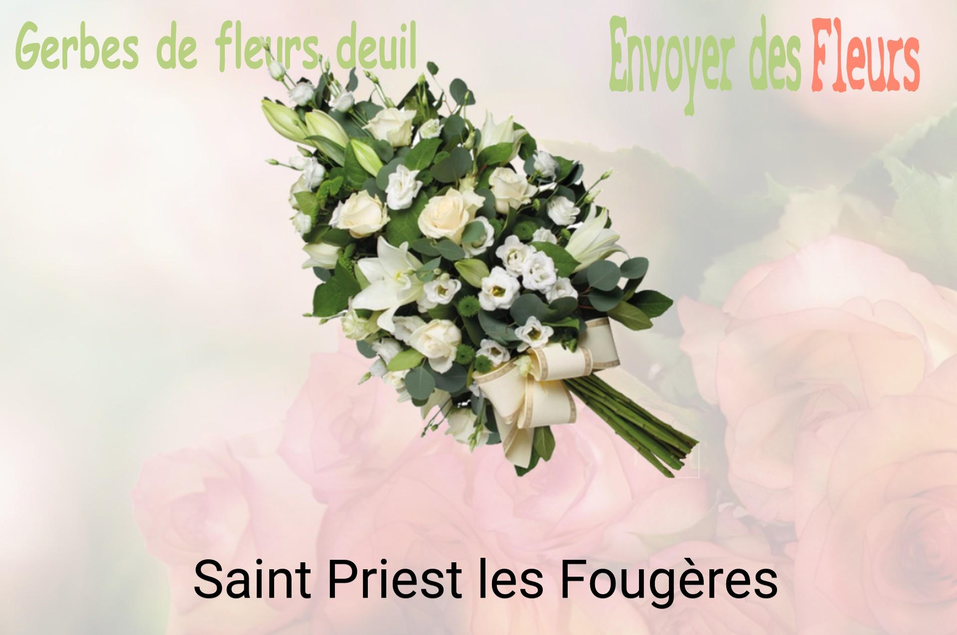 Gerbe de fleurs de deuil livrée à Saint-Priest-les-Fougères
